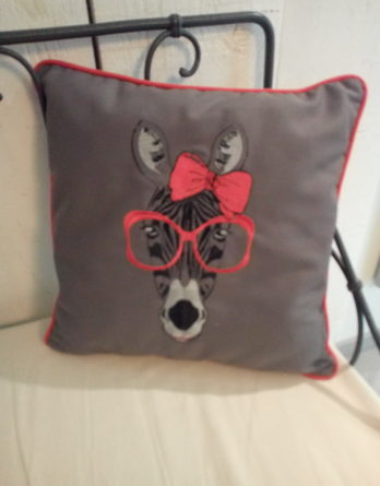 Coussin Zèbre à lunettes
